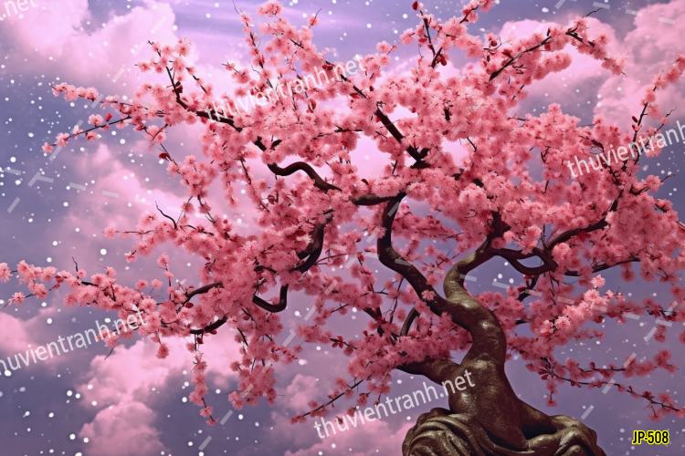 Tranh dán tường hoa anh đào-JP-508 - Tranh tường chất lượng cao
